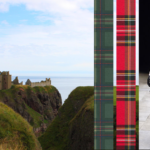 schotse ruiten of tartan beeld met landschap en fashion van Alexander McQueen