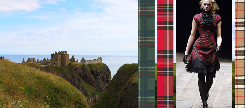schotse ruiten of tartan beeld met landschap en fashion van Alexander McQueen