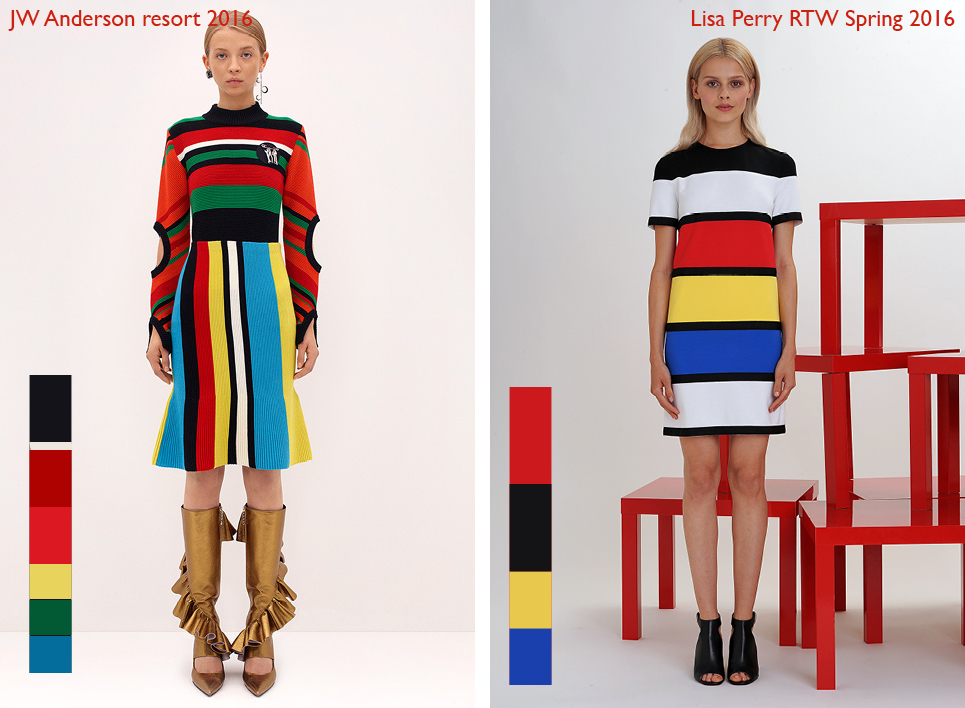 Modeontwerp met felle kleurblokken