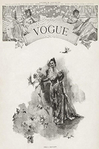 een vroege handgetekende antieke voguecover